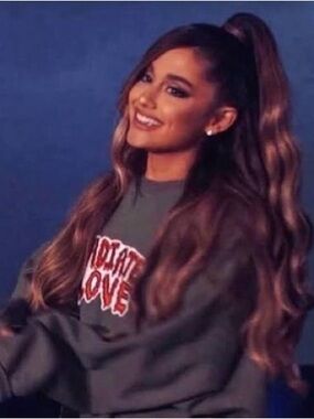 Radiate Love Embroidered Sweatshirt Khaki Green Ariana Grande XL